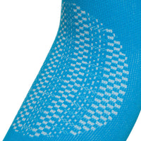 ABSOLUTE360 turquoise arm sleeves close-up showing ventilation mesh and textured pattern