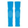 ABSOLUTE360 turquoise arm sleeves with white logo and text, front view product image on white background