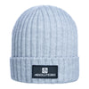 ABSOLUTE360 Boxed Logo Beanie in light grey colour, front view on white background