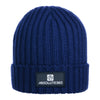 ABSOLUTE360 Boxed Logo Beanie in navy blue colour, front view on white background