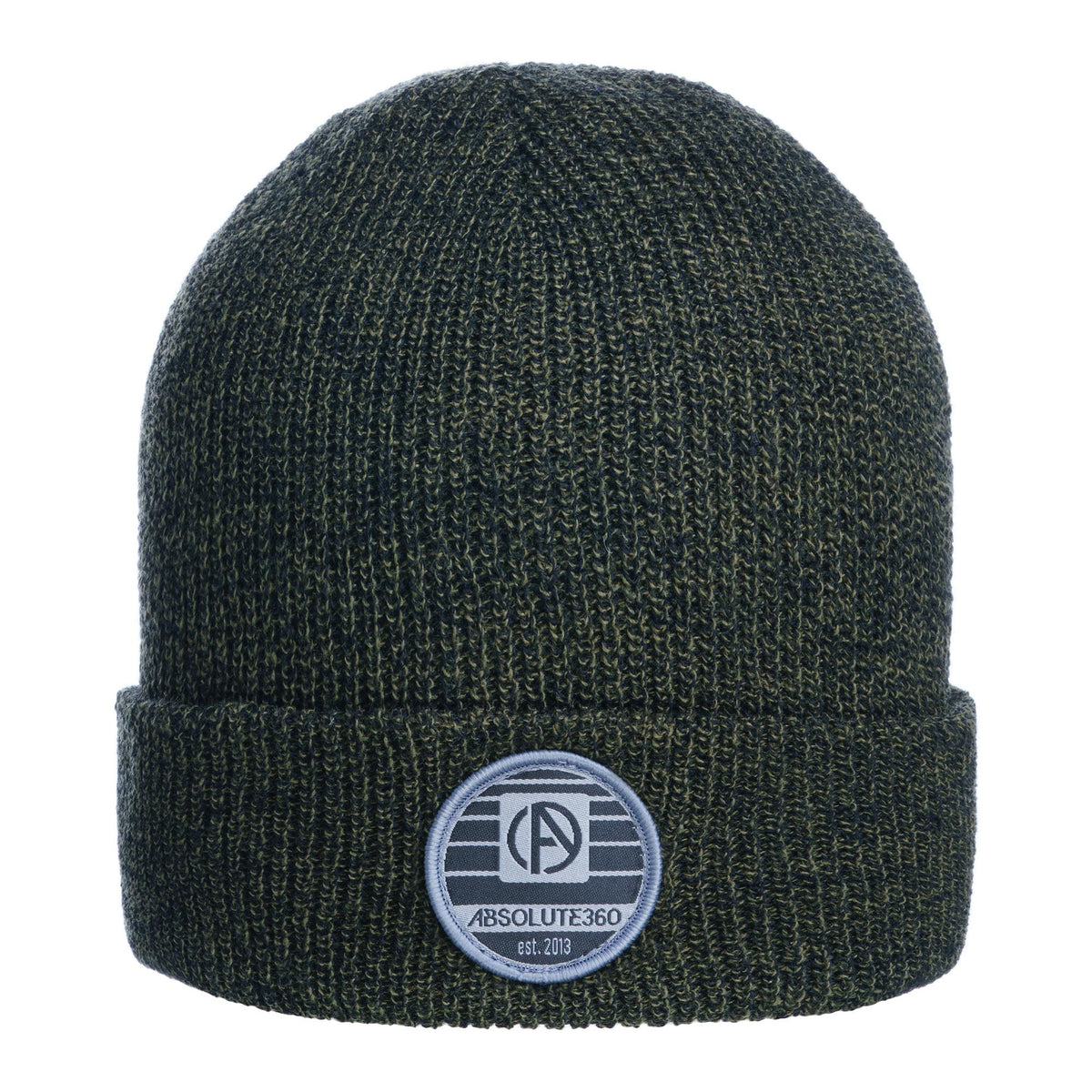ABSOLUTE360 Heritage Beanie in green colour, front view on white background