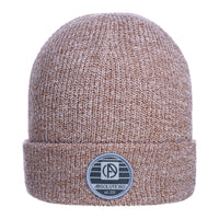 ABSOLUTE360 Heritage Beanie in oatmeal colour, front view on white background