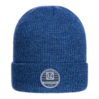 ABSOLUTE360 Heritage Beanie in petrol blue colour, front view on white background