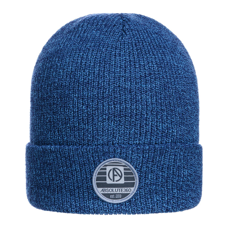 ABSOLUTE360 Heritage Beanie in petrol blue colour, front view on white background