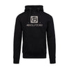ABSOLUTE360 men's & women's pullover hoodie in black with logo on the chest, front view on white background