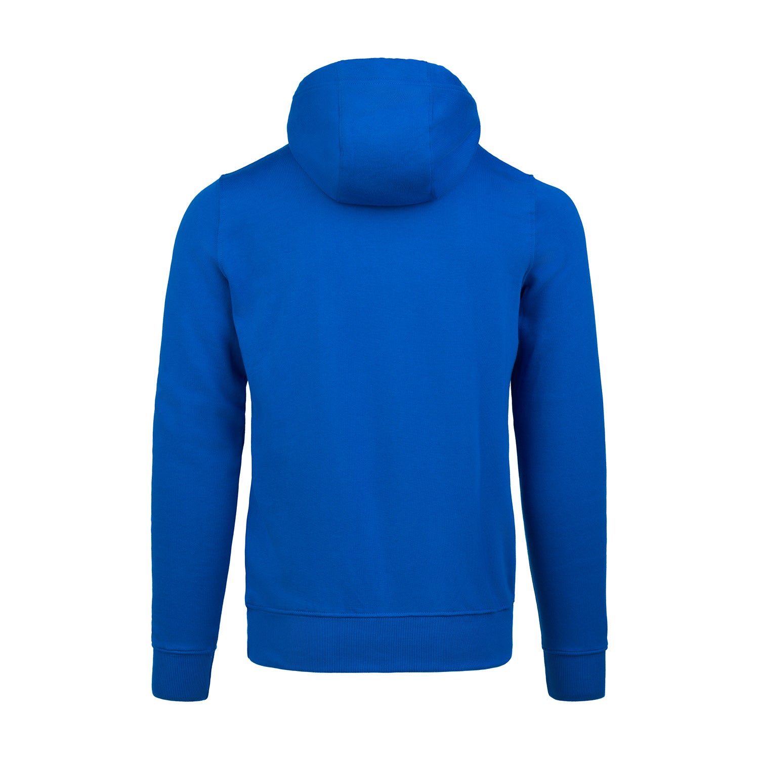 ABSOLUTE360 Logo men's & women's pullover hoodie in cobalt blue, back view on white background