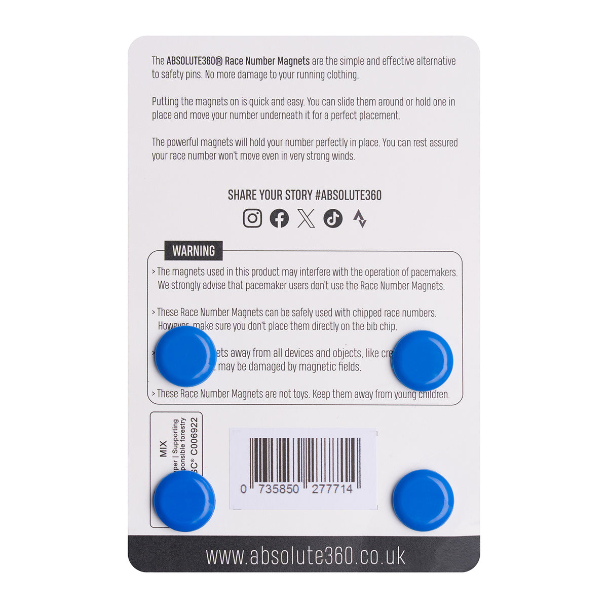 Absolute Magnes Race Number Magnets | Race Bib Magnets | ABSOLUTE360®