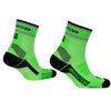 ABSOLUTE360 neon green high-vis quarter running socks, product image on white background