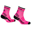 ABSOLUTE360 neon pink high-vis quarter running socks, product image on white background