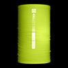 ABSOLUTE360 neon yellow neck warmer snood with reflective print for running and cycling, product image on black background