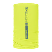 ABSOLUTE360 neon yellow neck warmer snood with reflective print for running and cycling, product image on white background