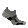 ABSOLUTE360 grey low-cut running sock, side view, product image on white background