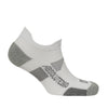ABSOLUTE360 white low-cut running sock, side view, product image on white background