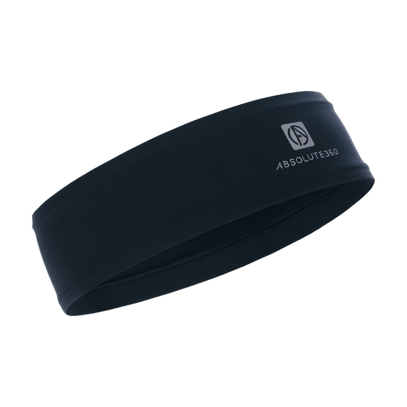 ABSOLUTE360 black slim running headband for sports and fitness