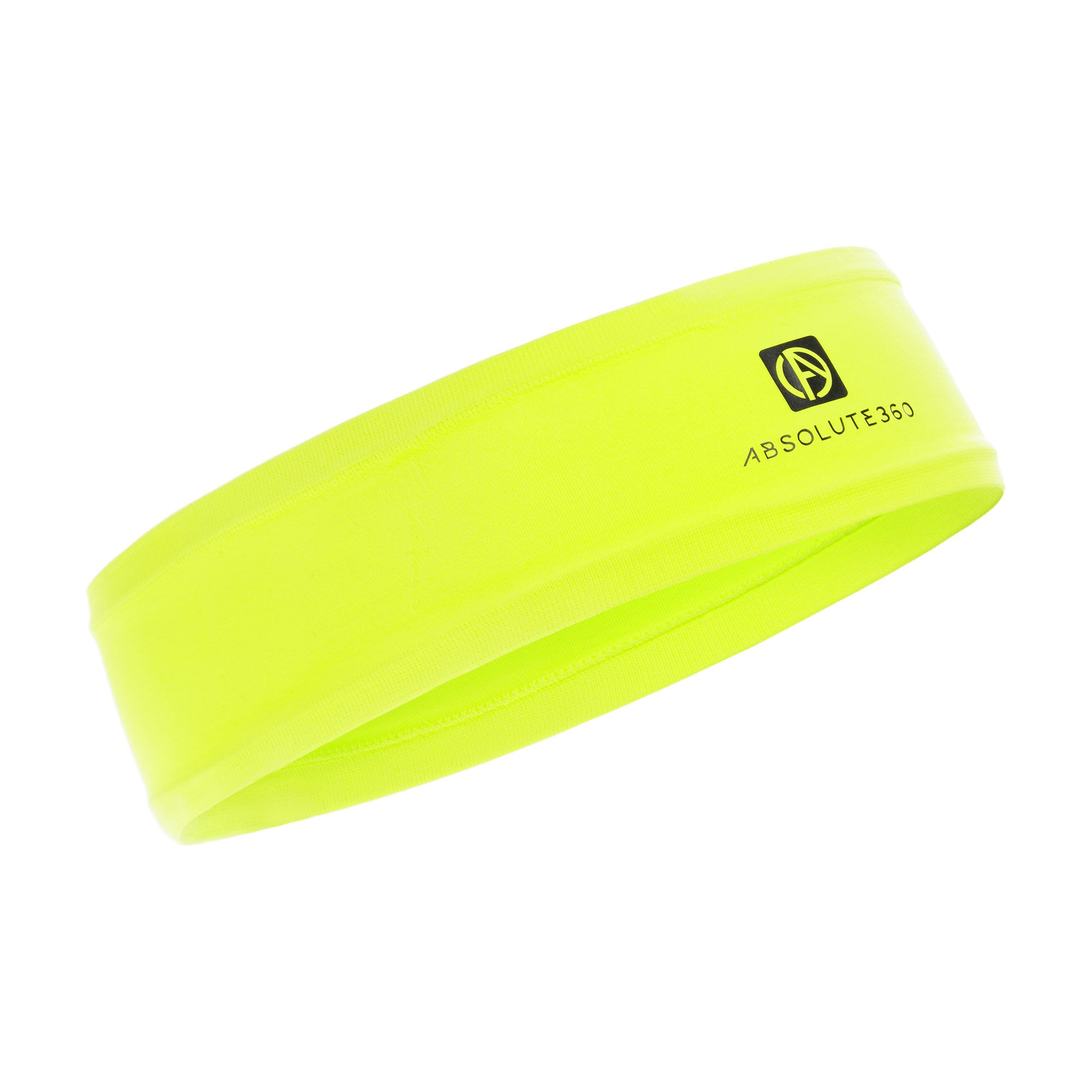 ABSOLUTE360 neon yellow slim running headband for sports and fitness
