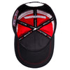 ABSOLUTE360 Logo Team Cap in red, black and white, inside view on white background