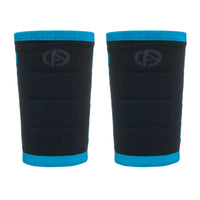 ABSOLUTE360 pair of black wristbands with blue accents, product image on white background