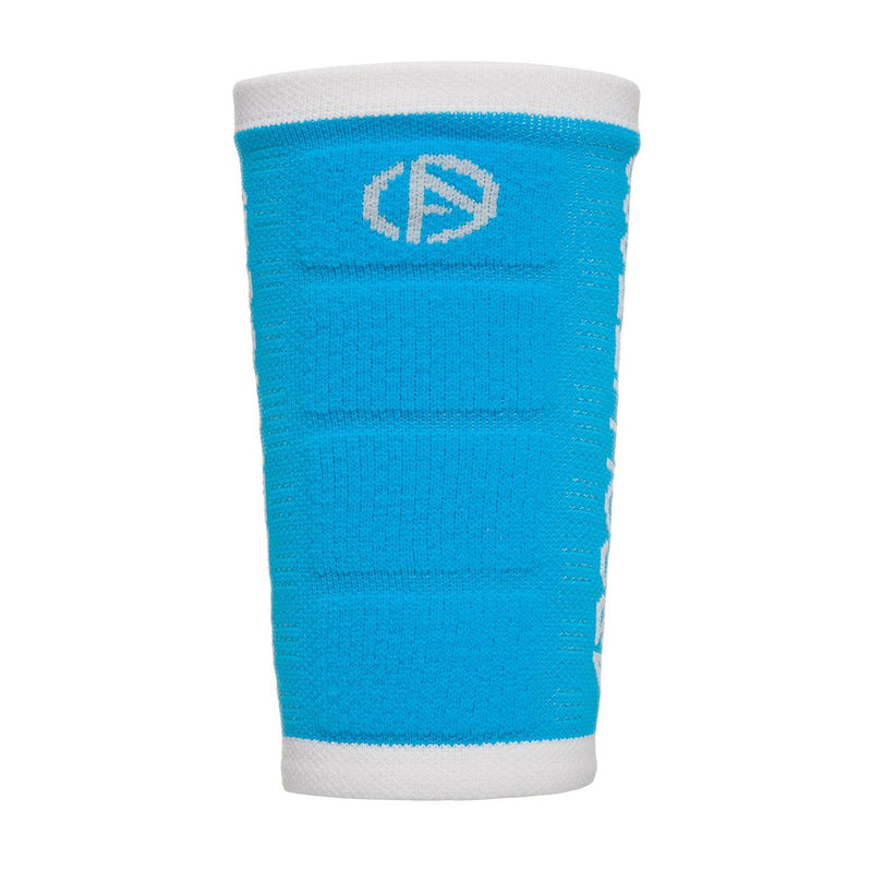 ABSOLUTE360 turquoise wristband with white accents, product image on white background