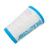ABSOLUTE360 white wristband with turquoise accents and text, product image on white background