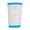 ABSOLUTE360 white wristband with turquoise accents, product image on white background