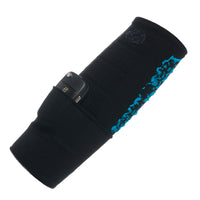 ABSOLUTE360 black wristband with pocket, showing car key in pocket, product image on white background