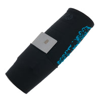 ABSOLUTE360 black wristband with pocket, showing credit card in pocket, product image on white background