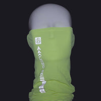 ABSOLUTE360 neon yellow neck warmer snood with reflective print for running and cycling, product video on black background