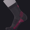 ABSOLUTE360 black and red quarter running sock, product video on black background