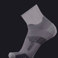 ABSOLUTE360 grey low-cut running sock, product video on black background