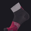 ABSOLUTE360 black and red ankle running sock, product video on black background