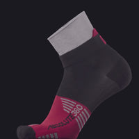 ABSOLUTE360 black and red ankle running sock, product video on black background