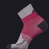 ABSOLUTE360 red and white ankle running sock, product video on black background