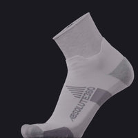 ABSOLUTE360 white low-cut running sock, product video on black background